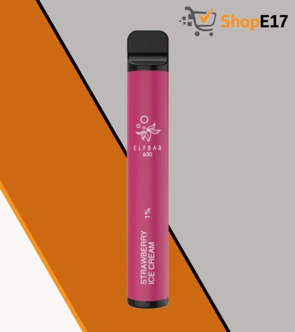 ELFBAR 600 Strawberry Ice Cream Disposable Vape - 10mg