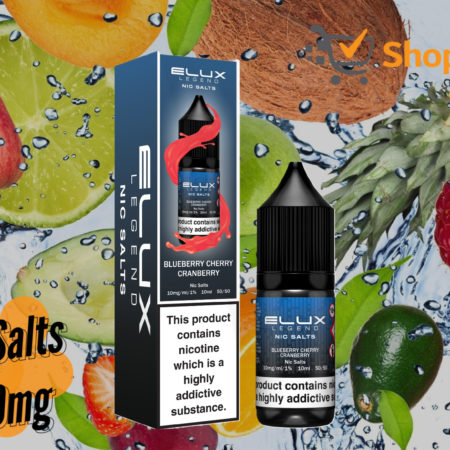 Elux Legend 10ml E-Liquids BLUEBERRY CHERRY CRANBERRY Nic Salts -10mg