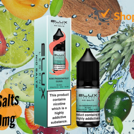 Elux Legend 10ml E-Liquids KIWI PASSION FRUIT GUAVA Nic Salts -10mg