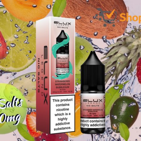 Elux Legend 10ml E-Liquids STRAWBERRY WATERMELON BUBBLEGUM Nic Salts -20mg