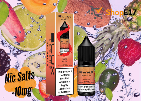 Elux Legend 10ml E-Liquids TIGER BLOOD Nic Salts -10mg