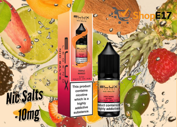 Elux Legend 10ml E-Liquids TRIPLE MANGO Nic Salts -10mg