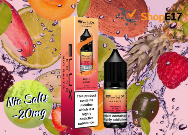 Elux Legend 10ml E-Liquids TRIPLE MANGO Nic Salts -20mg