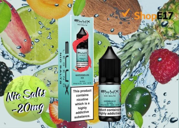 Elux Legend 10ml E-Liquids WATERMELON ICE Nic Salts -20mg