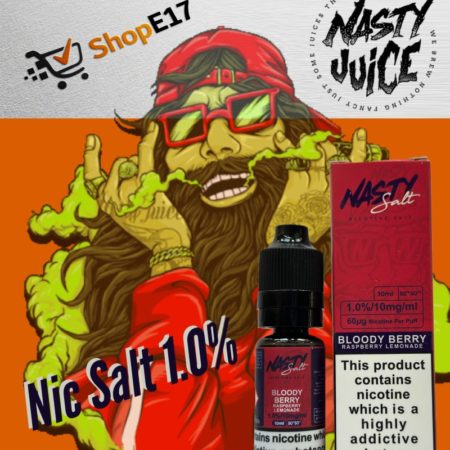 Nasty Salt Bloody Berry E-Liquid 1.0% Nic Salt 20mgml