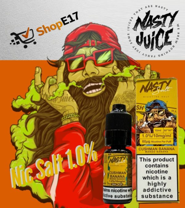 Nasty Salt Cushman Banana E-Liquid 1.0% Nic Salt 20mgml