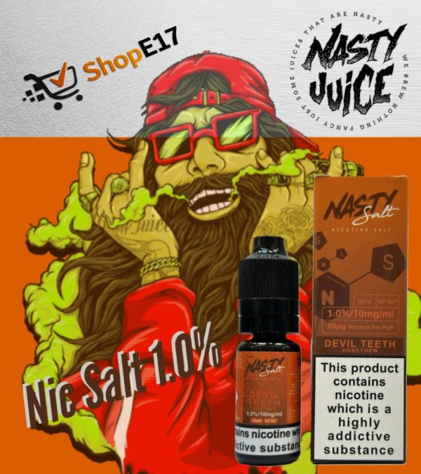 Nasty Salt Devil Teeth E-Liquid 1.0% Nic Salt 20mgml