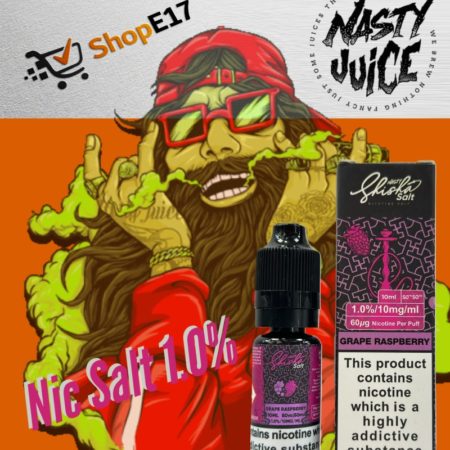 Nasty Salt Grape Raspberry E-Liquid 1.0% Nic Salt 20mgml