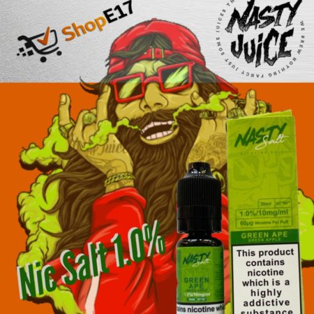 Nasty Salt Green Ape E-Liquid 1.0% Nic Salt 20mgml