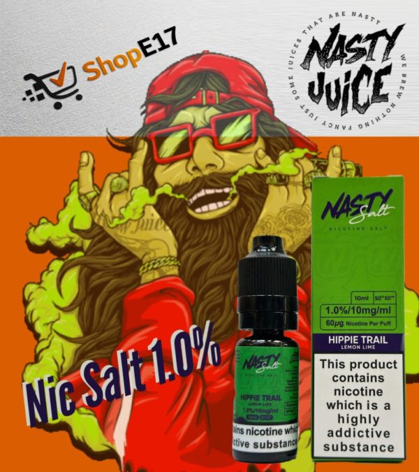 Nasty Salt Hippie Trail E-Liquid 1.0% Nic Salt 20mgml