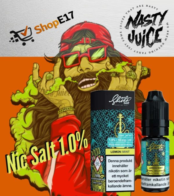 Nasty Salt Lemon Mint E-Liquid 1.0% Nic Salt 10mgml