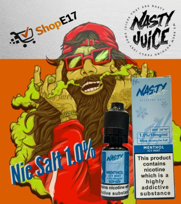 Nasty Salt Menthol E-Liquid 1.0% Nic Salt 20mgml