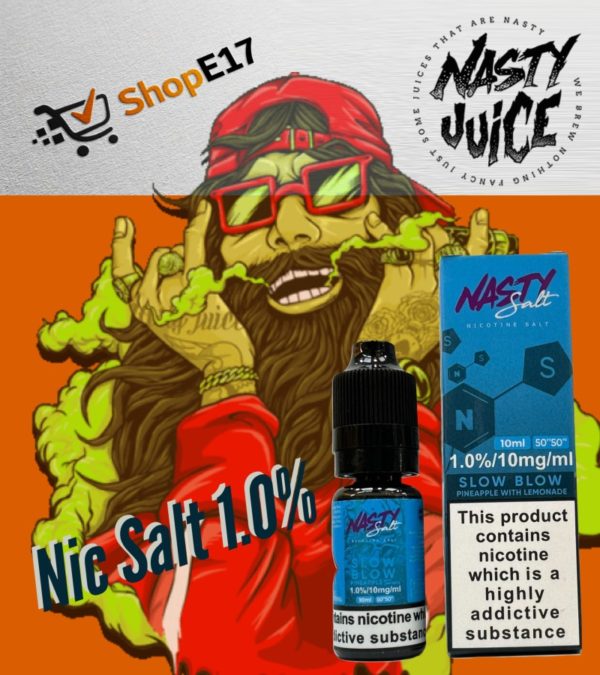 Nasty Salt Slow Blow E-Liquid 1.0% Nic Salt 20mgml