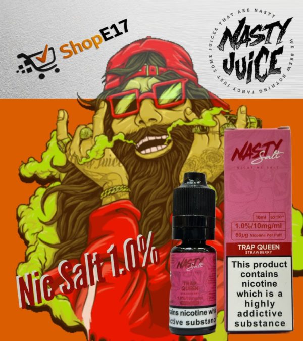 Nasty Salt Trap Queen E-Liquid 1.0% Nic Salt 20mgml