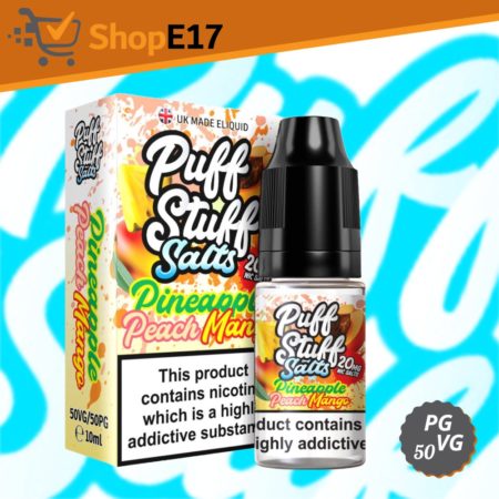 Puff Stuff E Liquid Juice British Pineapple Peach Mango Nic Salt 20