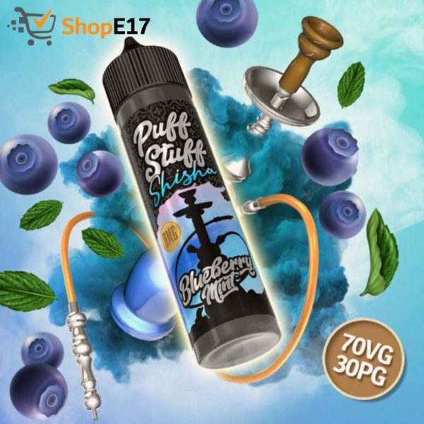 Puff Stuff Shisha Blueberry Mint OMG Nic Salt Compatible