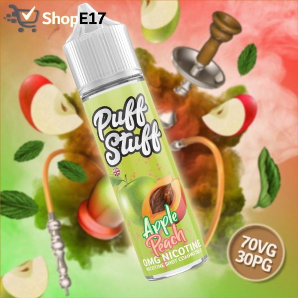 Puff Stuff Shisha OMG Apple Peach Nic Shot Compatible