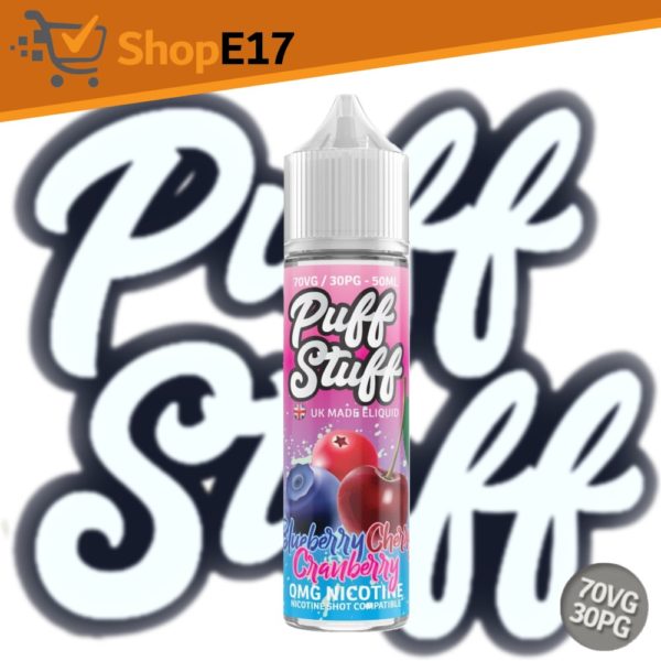 Puff Stuff Shisha OMG Blueberry Cranberry Cherry Nic Shot