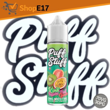 Puff Stuff Shisha OMG Kiwi Passion Fruit Guava Nic Shot