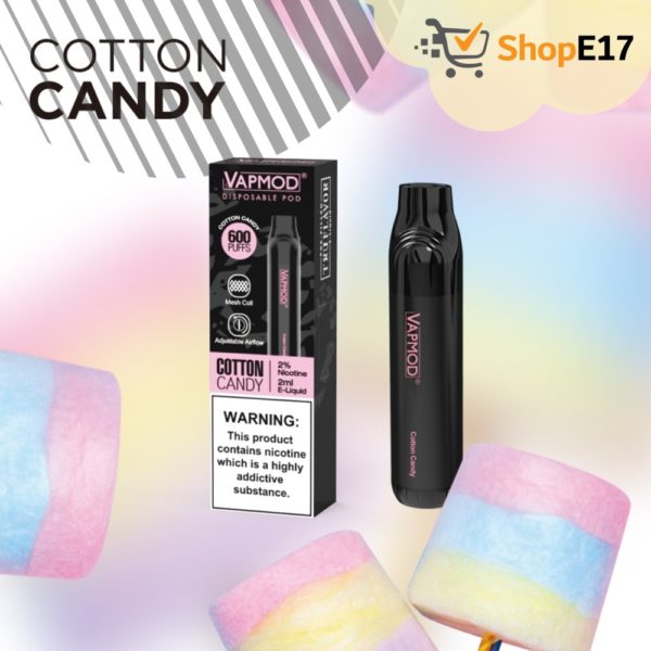 VapMod 600 Cotton Candy Nic 2% E-Liquid Disposable Vape